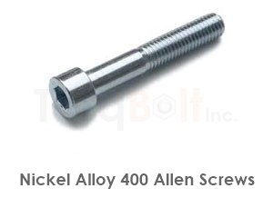 Monel 400 cap screws to ASTM F468, UNS N04400
